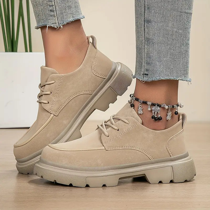 Chaussure Beige en Daim Tres Confortable - Femme
