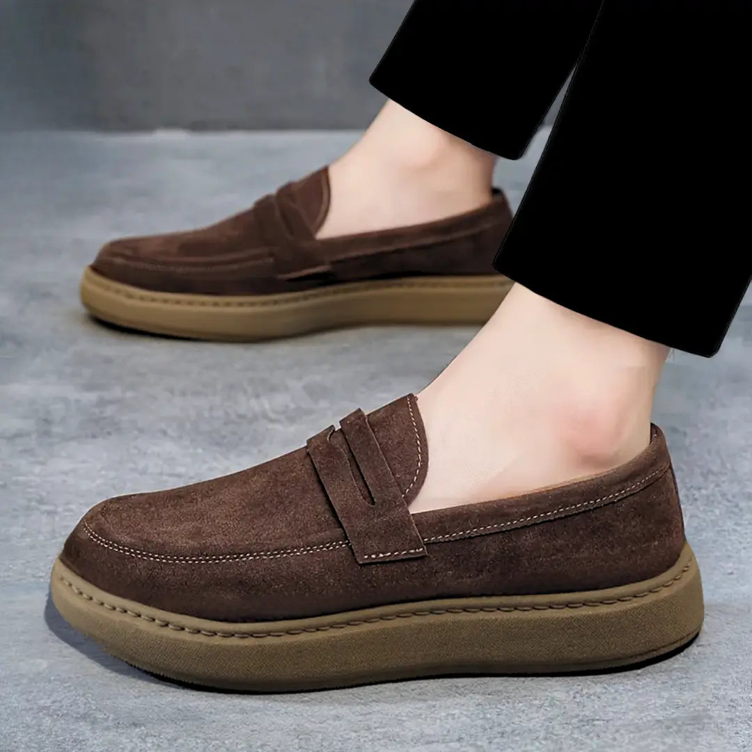 Mocassins Marron Daim de Luxe Tres Confortable