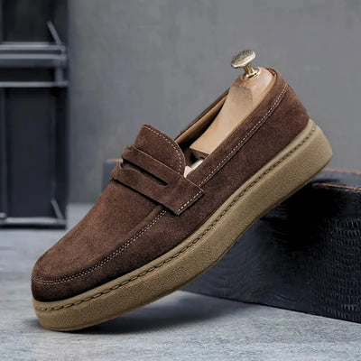 Mocassins Marron Daim de Luxe Tres Confortable