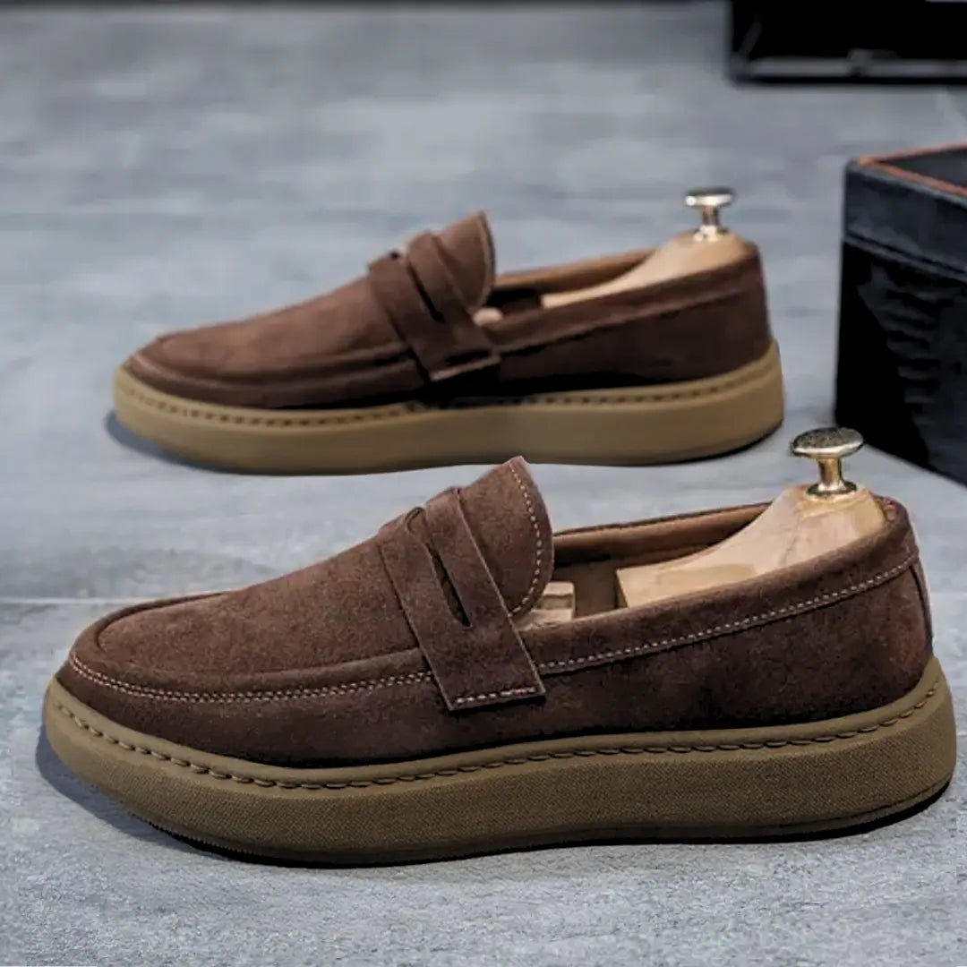Mocassins Marron Daim de Luxe Tres Confortable