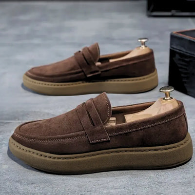 Mocassins Marron Daim de Luxe Tres Confortable