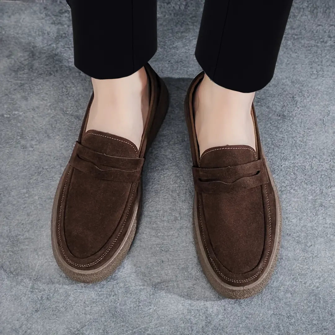 Mocassins Marron Daim de Luxe Tres Confortable