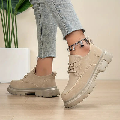Chaussure Beige en Daim Tres Confortable - Femme
