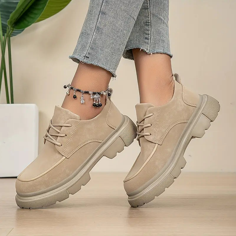 Chaussure Beige en Daim Tres Confortable - Femme