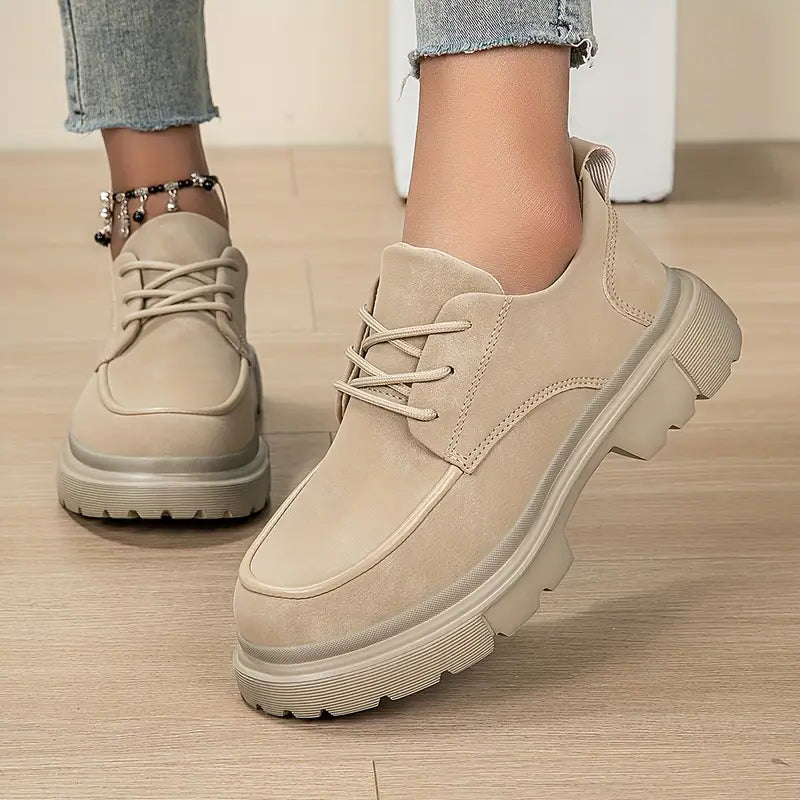 Chaussure Beige en Daim Tres Confortable - Femme