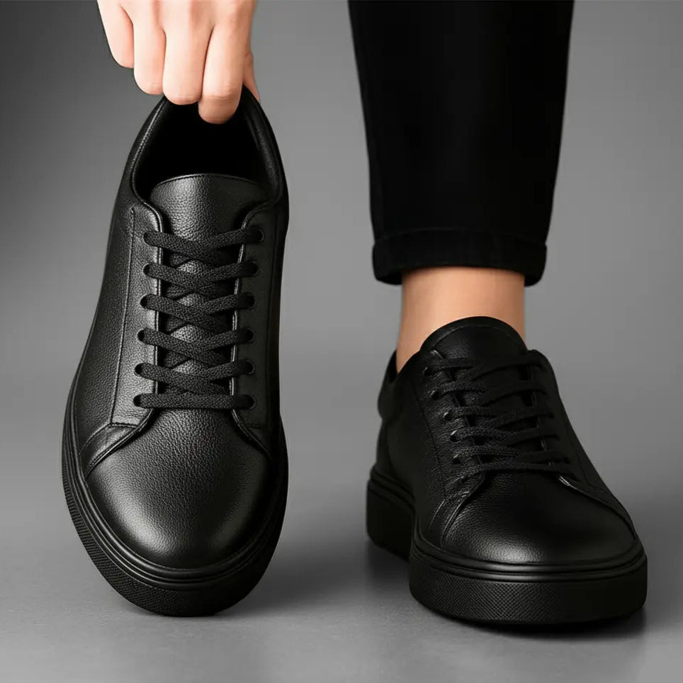 Sneakers Noir en Cuir - Tres Confortable