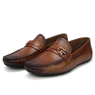 Mocassins Cuir Marron de Luxe Confortable