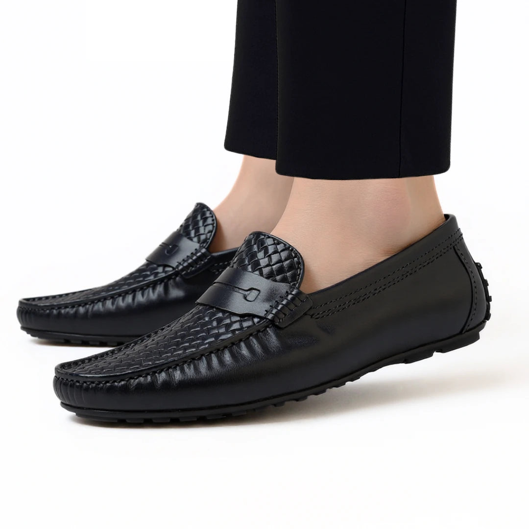 Mocassins Cuir Noir - Tres Confortable