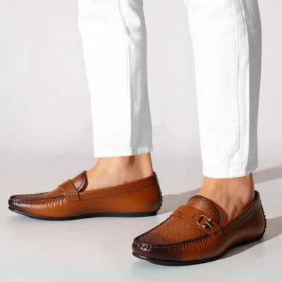 Mocassins Cuir Marron de Luxe Confortable