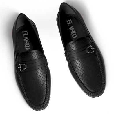 Mocassin Cuir Noir de Luxe Tres Confortable