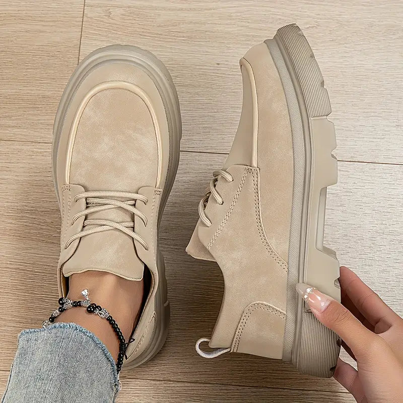Chaussure Beige en Daim Tres Confortable - Femme