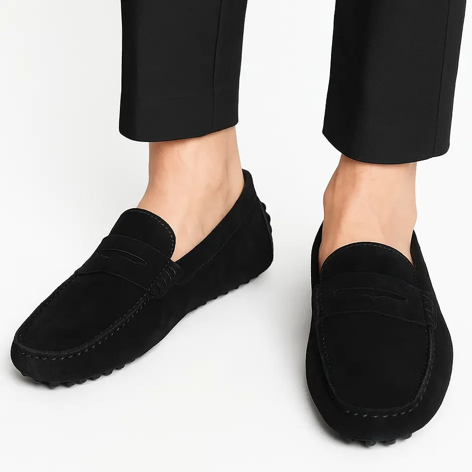 Mocassin Daim Noir Tres Confortable Homme – FLANCO