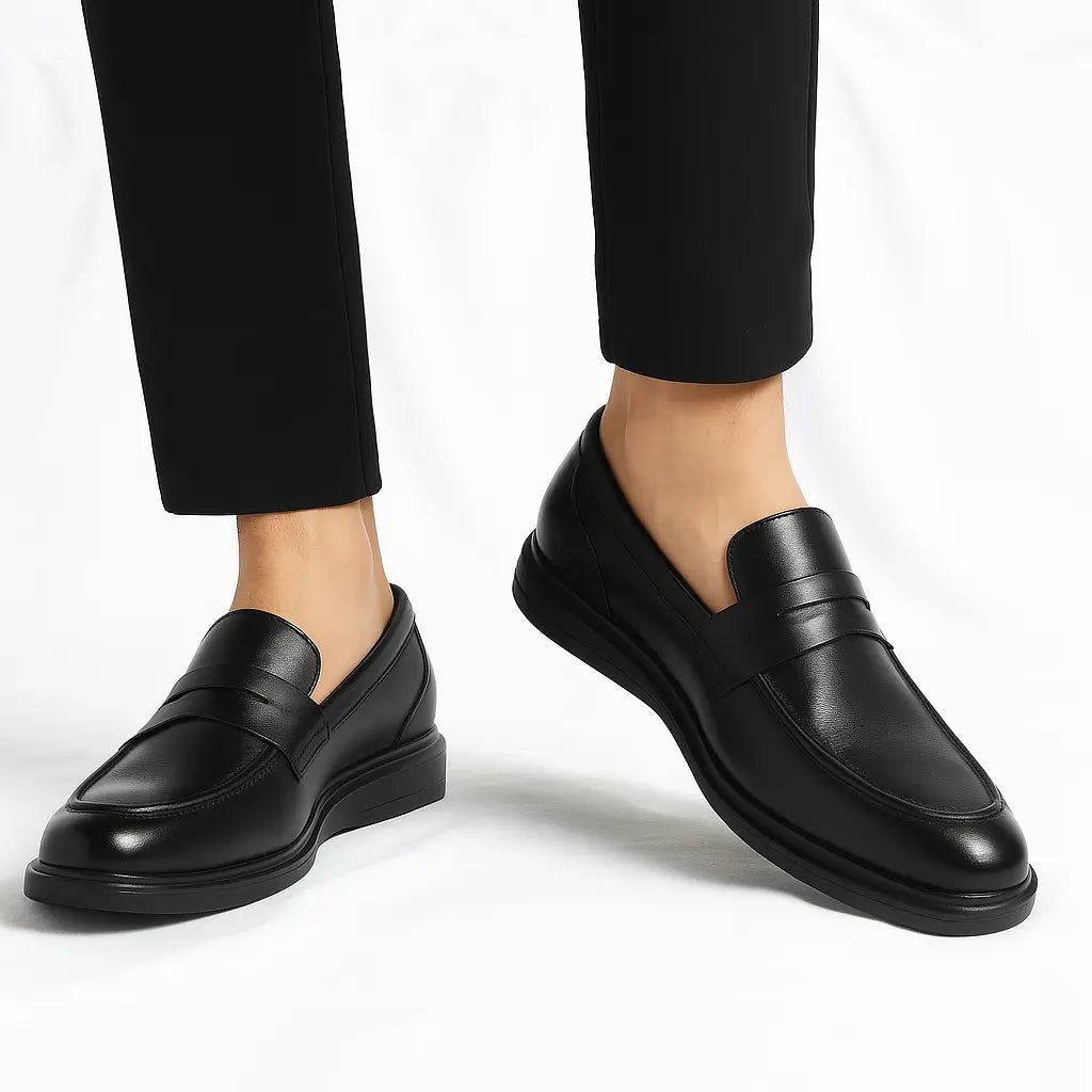 Mocassins Noir de Luxe Tres Confortable 100% Cuir