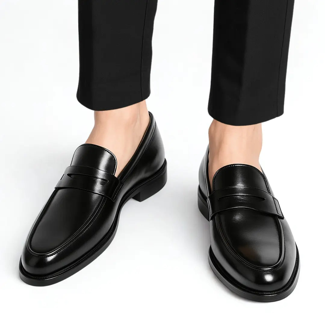 Mocassin Noir de Luxe Confortable 100% Cuir